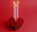 ハートにロウソク